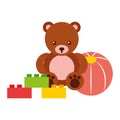 Bear teddy plastic ball and blocks toys kids