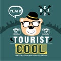 Bear the tourist funny animal cartoon