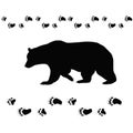 Bear tracks animal contour black