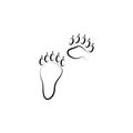 Bear tracks icon. Element of animal track for mobile concept and web apps. Hand drawn Bear tracks icon can be used for web and