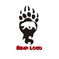 bear trail logo with a bear silhouette in the center