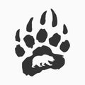 Bear trail, t-shirt print, vector logo