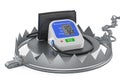 Bear trap with electronic sphygmomanometer, 3D rendering