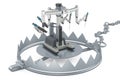 Bear trap with robotic surgical system, 3D rendering