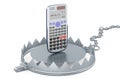 Bear trap with scientific calculator, 3D rendering