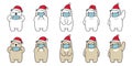 Bear vector christmas face mask covid-19 santa claus hat polar bear coronavirus virus icon teddy logo symbol character cartoon doo