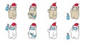 Bear vector christmas face mask covid-19 santa claus hat polar bear coronavirus virus icon alcohol gel teddy logo symbol character