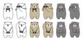 Bear vector icon polar bear camera cartoon character logo illustration doodle design Royalty Free Stock Photo