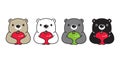 Bear vector icon polar bear teddy apple logo cartoon character doodle illustration design