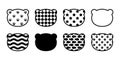 Bear vector icon polar bear head logo paw footprint fish diamond pattern star japanese wave teddy symbol cartoon character doodle