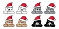 Bear vector polar bear chriatmas santa claus hat icon character cartoon logo teddy symbol doodle animal illustration isolated