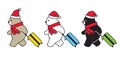 Bear vector polar bear Christmas Santa Claus hat travel bag traveller air port cartoon character icon logo isolated illustration d