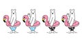 Bear vector polar bear Flamingo swimming ring duck pool cartoon character beach summer illustration doodle