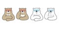 Bear vector polar bear icon glasses character cartoon logo illustration teddy doodle