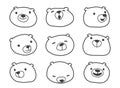 Bear vector Polar bear icon logo face head illustration cartoon character