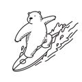 Bear vector polar bear icon logo illustration character cartoon seamless pattern surf ocean outline white
