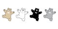 Bear vector polar bear icon logo teddy dancing cartoon character doodle symbol illustration design