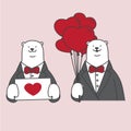 Bear vector polar bear logo icon illustration heart Love valentine balloon icon cartoon red pink