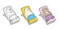 Bear vector polar bear sleeping beach bed Holiday summer cartoon character icon logo illustration doodle Royalty Free Stock Photo