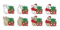 Bear vector polar bear chriatmas santa claus gift box icon cartoon character logo doodle teddy symbol animal illustration isolated