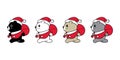 Bear vector polar bear chriatmas santa claus hat icon running cartoon character gift logo doodle teddy symbol animal illustration