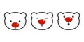 Bear vector polar bear christmas icon logo red nose symbol cartoon illustration