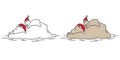 Bear vector polar bear Christmas Santa Claus sleeping cartoon character illustration doodle Royalty Free Stock Photo