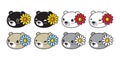 Bear vector polar bear flower daisy icon face head character cartoon logo teddy symbol doodle animal illustration