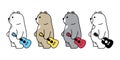 Bear vector polar bear icon guitar bass ukulele teddy logo cartoon character symbol doodle animal pet illustration design isolated