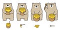 Bear vector Polar Bear icon logo honey bee cartoon character illustration doodle