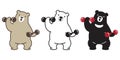 Bear vector polar bear panda logo icon cartoon character weight training gym sport illustration doodle Royalty Free Stock Photo