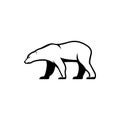 Polar bear icon, emblem and label.