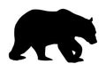 Bear vector silhouette isolated on white background. Grizzly symbol. Royalty Free Stock Photo