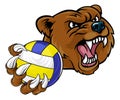 Bear Volleyball Volley Ball Claw Grizzly Mascot Royalty Free Stock Photo