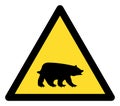 Bear Warning Flat Icon Raster