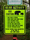 Bear Warning Sign in Frederick County Maryland Royalty Free Stock Photo