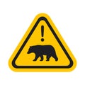 The Bear Warning Sign. Isolated Vector illustration