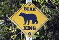 Bear warning sign in the wilderness Royalty Free Stock Photo