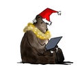 Cartoon Bear Christmas shopping