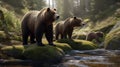 Bear on white background ultra detail hyper realistic. Generative AI