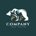 Bear or Wild Male Bear. Modern vector illustration. dark and white background logo template