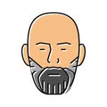 beard fade beard color icon vector illustration