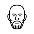 beard fade beard line icon vector illustration