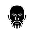 beard fade beard glyph icon vector illustration