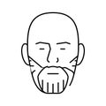 beard fade beard line icon vector illustration