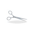 Beard and hair scissors. Barbers shop accessory. Cartoon flat style. Vector illustration