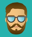 Beard hipster head portrait