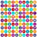 100 beard icons set color