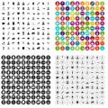 100 beard icons set vector variant