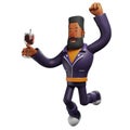 A Beard man 3D Character with LOL poses Royalty Free Stock Photo